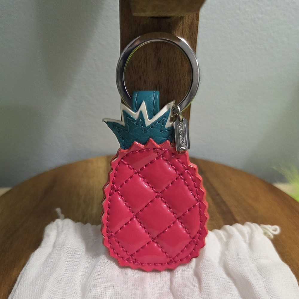 Coach Pink and Teal Pineapple Key Holder